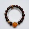 [Lámpara Aislada Refleja la Oscuridad] Pulsera de Cristal con Flor de Goma Amarilla Natural para Mujer, Pulsera Versátil de Flor de Goma Amarilla al por Mayor
