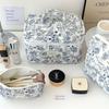 Bolsa Cosmética de Laço de Aparência Sofisticada para Meninas, Portátil de Grande Capacidade para Viagem, Necessaire Cosmética