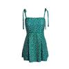 Traje de baño de una pieza para mujer, Conservador, Adelgazante, Cubre abdomen, Con aros, Fruncido, Estampado floral fresco, Estilo falda, Para bustos pequeños, Traje de baño para aguas termales