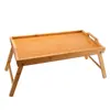 Mesa pequeña de madera cama plegable mesa de tablero para computadora dormitorio casa mesa perezosa mesa de rincón mesa de café plato de frutas mesa de lectura bambú
