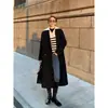 Ropa Exterior de Doble Cara Color Avena para Mujer de Longitud Media Otoño e Invierno Nuevo Estilo Pequeño Diseño de Alta Gama Ropa Exterior de Lana para Mujer
