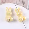 Miçangas de Coelho Laser Coloridas Macaron, Miçangas Fofas 3D com Furo Reto, Acessórios para Corrente de Celular DIY Atacado