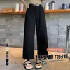 Calça Jeans Feminina de Algodão Tencel Wide Leg, Novo Estilo Primavera, Petite Caimento Solto, Calça Reta Emagrecedora