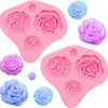 Adesivo de gesso aromaterápico em formato de rosa, molde de silicone decorativo, sabonete, bola de banho, vela, artesanato, molde para paisagem em miniatura