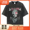 Camiseta Bleach Lavada Anime Harajuku Streetwear Gráfica Vintage