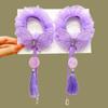 Faixa de cabelo feminina infantil Headdress Hanfu Flor de cabelo para coque Cordão de cabelo Cabeça de bola Elástico de cabelo Acessórios de cabelo para apresentação de menina Headdress