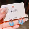 Broche Turquesa de Moda de Luxo Leve, Brincos de Clipe de Alta Qualidade, Brincos e Acessórios Vintage de Alta Qualidade para Mulheres