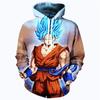 Comercio electrónico transfronterizo 2022 Nuevo Sudadera deportiva con capucha de Dragon Ball Rey Mono Saiyajin con impresión digital 3D de cuerpo completo