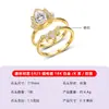 Anillo Principal de Plata de Ley S925 con Forma de Gota de Agua y Moissanita, Incrustado con Patrón Floral de Círculo Completo, con Anillos Laterales Divididos, Apilables, Accesorios de Anillo de Lujo Ligero
