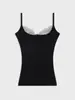 Top sexy de retazos de encaje, camisola, corte ajustado, color block, estilo europeo y americano, top corto Y2K para mujer