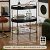 Estante de Armazenamento com Carrinho Leve de Luxo, Mesa de Centro Móvel para Sala de Estar, Estante de Armazenamento de Lanches e Bebidas de Alta Qualidade, Carrinho Doméstico