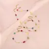 Moda Cruzada Europeia e Americana Personalizada Nicho Aço Titânio Banhado a Ouro Pedra Natural Pingente Colar de Contas Artesanal Joias Simples para Mulheres