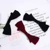 Otoño e Invierno Nuevo Mismo Estilo que Pan Yurun Pasador Negro con Lazo Pasador de Terciopelo Coreano Dulce Versátil Elegantes Accesorios para el Cabello