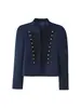 Comercio exterior transfronterizo de Amazon más vendido ropa de mujer 2026 verano cuello alto hebilla metálica retro blazer corto multicolor para mujer