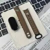 CorreaApta para Xiaomi Mi Band 11 Correa, Patrón Cruzado Cuero Crazy Horse Doble Remache 8/9 Nfc Correa de Moda Retro