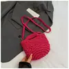 Bolsa de Palha Tecida Transversal Feminina de Verão 2026 Nova Design de Nicho Bolsa de Praia para Férias na Costa Tendência