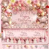 Conjunto de Balões de Aniversário Infantil para Crianças de 1 a 5 Anos, Suprimentos de Decoração para Cena de Festa, Conjunto Completo para Meninos e Meninas