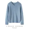 26 Otoño Invierno Estilo Grueso Seda de Mora Cachemir Terciopelo Cuello en V Grande Jersey Hombro de Silla Ajuste Holgado Tejido Suéter de Hilo Tweed para Mujer