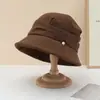 Sombrero de pescador de lana estilo francés para mujer, otoño e invierno 2026, versátil, adecuado para cabezas grandes, hace que la cara se vea más pequeña, protege del sol, sombrero tipo cubo moderno y elegante