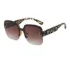 Nuevas Gafas de Sol Degradadas de Montura Grande que Hacen que el Rostro Parezca Más Pequeño, Elegantes Gafas de Sol de Media Montura a la Moda para Mujer, Gafas de Sol de Alta Gama para Hombre