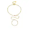 Pulseira de Corrente Fina da Moda para Uso Diário Estilo Coreano, Aço Inoxidável Banhado a Ouro com Espaçamento Fino de Contas, Pulseira de Pulso Estilosa