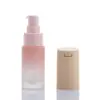 Suministro Directo de Fábrica de Botella de Vidrio de 20 ml con Tapa Flip-Top Espejo, Líquido Base para Maquillaje, Primer, Material de Empaque Cosmético Tipo Push