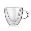 Novo criativo em forma de coração de vidro de dupla camada de isolamento térmico de alta temperatura xícara de café xícara de chá de leite Copo de amor de vidro de alto borosilicato