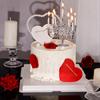 Vela Decorativa para Bolo de Dia dos Namorados Encaixável Castiçal Romântico Europeu Aniversário de Amor Casal Sobremesa Decoração