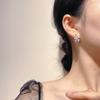 Aretes de Trébol de la Suerte con Incrustaciones de Diamantes de Lujo Ligero Estilo Coreano para Mujer ins Novedosos Nicho de Alta Gama Pendientes de Tuerca Aguja de Plata 925 Joyería para la Oreja al por Mayor