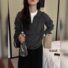 Tricô Gola Polo Estilo Preguiçoso para Mulheres no Outono e Inverno, Tricô Macio e Ceroso de Gola V Solta, Top com Lapela para Usar por Baixo e por Cima