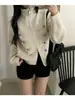 Cárdigan suéter de punto de manga larga con cuello alto grueso versátil estilo coreano, chaqueta casual versátil para mujer