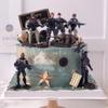 Día Nacional Soldados de Fuerzas Especiales Avión Pastel Tanhou Decoración Cumpleaños Niños Postre Horneado Accesorios de Disfraz Tarjeta