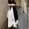 Traje de Moda de Gama Alta Estilo Yamamoto para Mujer, Nuevo Modelo Verano 2026, Conjunto de Dos Piezas con Camisa Larga y Pantalones de Falda Ancha