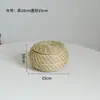 Cesta de almacenamiento de paja cesta tejida de pasto marino con tapa cesta de almacenamiento redonda joyero de escritorio estilo pastoral cesta de almacenamiento de ratán