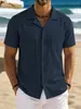 2026 Nueva Transfronteriza Amazon Wish Ebay Nueva Camisa Casual Holgada de Manga Larga de Algodón y Lino para Hombre Retro