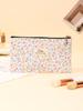 Bolsa de Cosméticos de Algodón Floral Fresco Impermeable para Mujer con Cremallera Bolsa para Teléfono Móvil Clutch Bolsa de Almacenamiento de Cosméticos Multifuncional