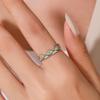Anillo de plata esterlina S925 con epoxi Ojo Verde diamante para mujer diseño europeo y americano de alta gama moda personalidad anillo versátil