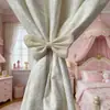 Corbata de cortina con lazo de Princesa Fugitiva Rosa, Terciopelo, Lazo 3D, Decoración de Ventana para Habitación de Princesa