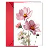 1 tarjeta de felicitación de planta y flor pintada a mano con juego de sobres, tarjeta de bendición floral simple y exquisita, tarjeta de regalo universal transfronteriza