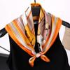 Cachecol de Seda Acetinada Feminino de Primavera e Outono Shanghai Story, Estampado, Mais Fácil de Combinar, Cachecol 90 Quadrado Grande, Presente para o Dia das Mães