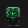 Zircônia Esmeralda Cor Verde Retangular Chanfrada Corte Flor de Gelo Pedra Solta Diamante Sintético de Imitação Yongjia Wuzhou Fábrica Atacado