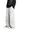 Calça Casual Plissada Estilo Workwear Americano Masculina Tamanho Grande Primavera e Outono Marca Tendência Solta e Fluida Calça Longa Versátil Calça Esportiva