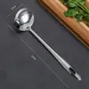 Colher de aço inoxidável panela quente Colher de sopa de panela quente Colander engrossado colher de cabo longo Colander colher de sopa de panela quente sopa de concha funil