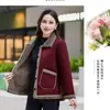 Abrigo cálido forrado de polar para mujer, nuevo estilo de invierno, chaqueta de algodón a la moda y que estiliza para mujeres de mediana edad y mayores, abrigo de algodón fino para madres