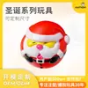 Juguete de sonido para mascotas de vinilo redondo de Papá Noel en stock, juguete duradero resistente a la masticación para perros, suministro al por mayor