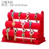 Soporte de Exhibición de Pulseras con Flocado Soporte para Pulseras de Reloj Tres Niveles Pulsera Cinchos para el Cabello Diadema Soporte para Joyería Soporte para Adornos