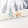 1 Colgante de Esmalte de Aleación Azul Lago Planeta Caracola Unicornio Lazo Pulsera Collar DIY Accesorios Zhongcheng