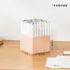 Porta-Canetas Plástico Criativo de Grande Capacidade Caixa de Armazenamento para Canetas Marcadoras de Mesa Atacado de Papelaria Balde de Armazenamento Porta-Canetas de Armazenamento de Papelaria