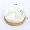 Maceta para Suculentas Maceta Simple de Porcelana Blanca Juego de Macetas de Cerámica Rectangular con Bandeja Maceta Creativa para Suculentas Grande