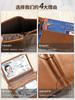 Cartera retro para hombre, tarjetero horizontal de cuero ultrafino, nueva cartera de piel de vaca de primera capa, venta al por mayor